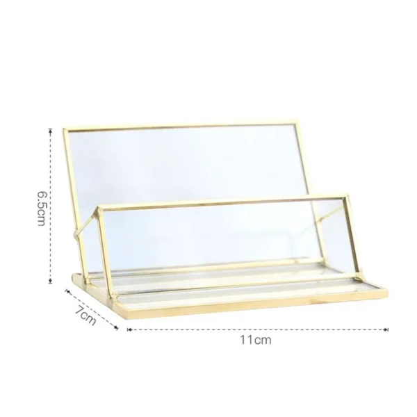 Gold Edge Glass Business Card Holder