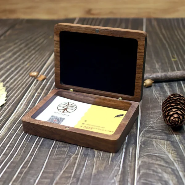 Solid Wood Magnetic Card Box