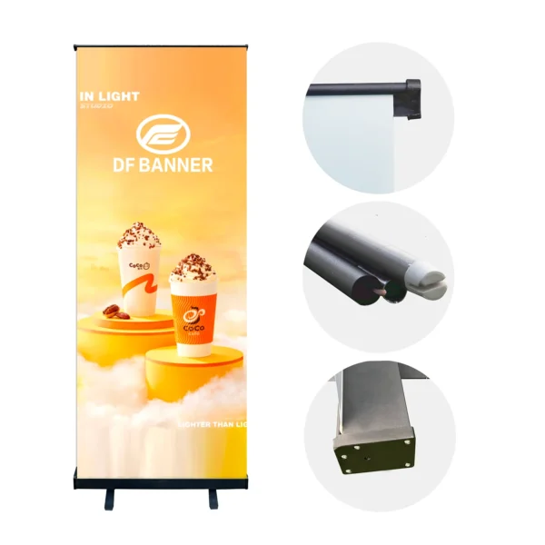 Black Frame Roll Up Banner Stand 80x200cm