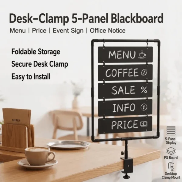 Clamp-On Foldable Chalkboard Menu Sign