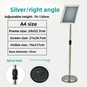 A4 Stainless Steel Floor Sign Stand