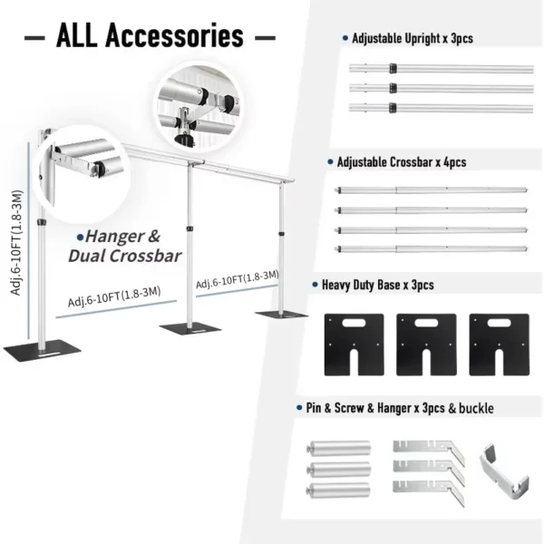 Aluminium Pole Drape Backdrop Stand