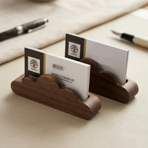 Walnut Wood Cloud Card Holder