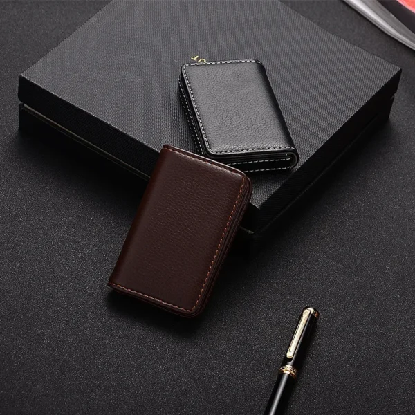Magnetic Buckle PU Leather Card Holder