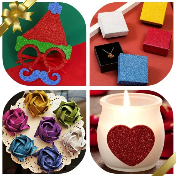 Sc02e84dfa2a24dcfbd10d76590774e9c1.webp A4 Glitter Cardstock 250gsm (25 Sheets)