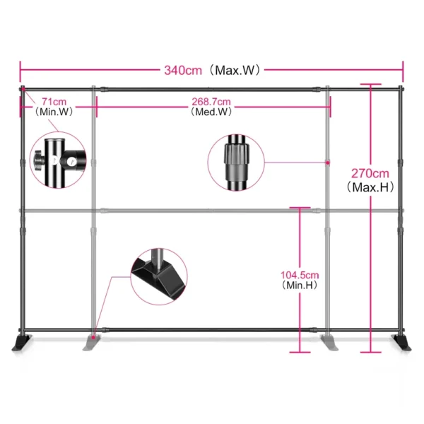 Double Crossbar Backdrop Support Stand