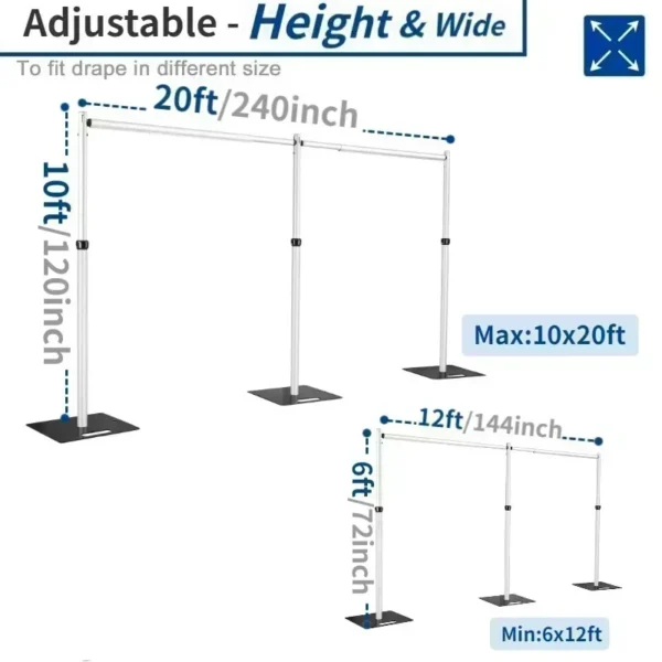 Aluminium Pole Drape Backdrop Stand