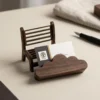 Walnut Wood Cloud Card Holder