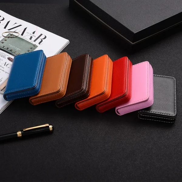 Magnetic Buckle PU Leather Card Holder